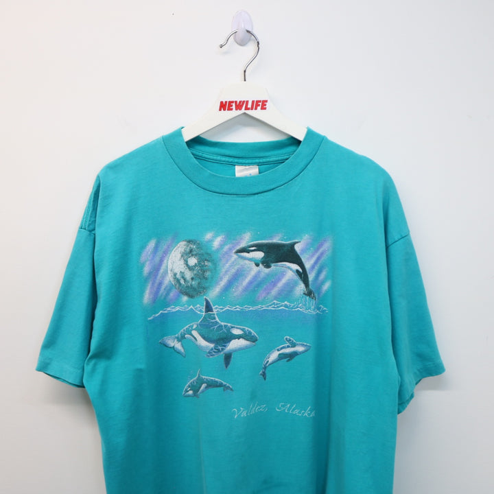Vintage 90's Alaska Orca Whale Nature Tee - L/XL-NEWLIFE Clothing