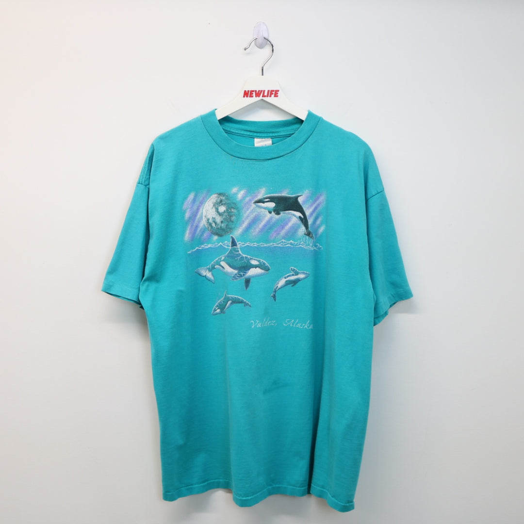 Vintage 90's Alaska Orca Whale Nature Tee - L/XL-NEWLIFE Clothing