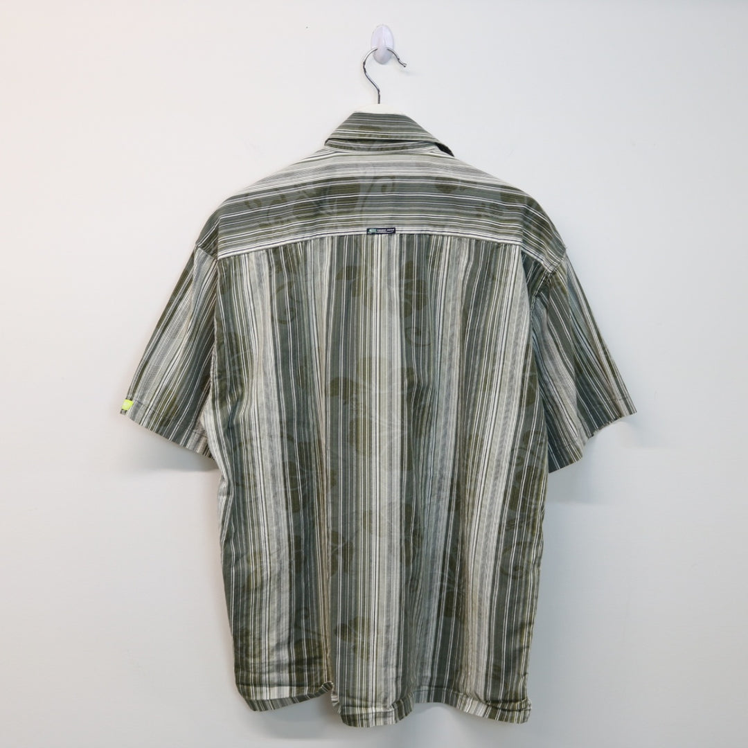 Vintage Point Zero Striped Short Sleeve Button Up - L-NEWLIFE Clothing