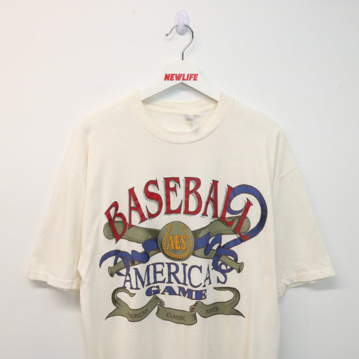 Vintage 90's Baseball America's Game Tee - L-NEWLIFE Clothing