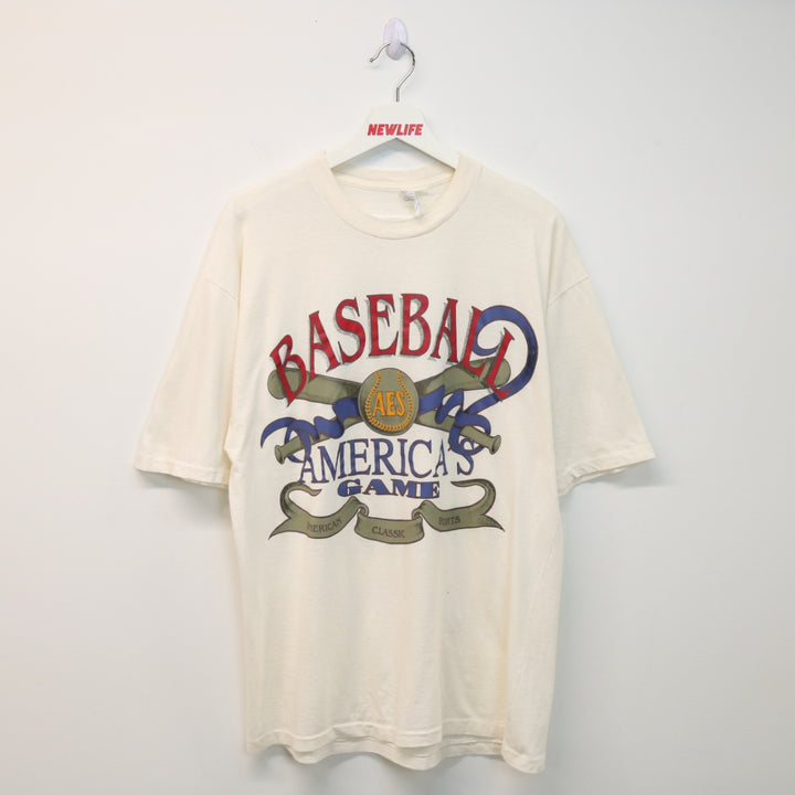 Vintage 90's Baseball America's Game Tee - L-NEWLIFE Clothing