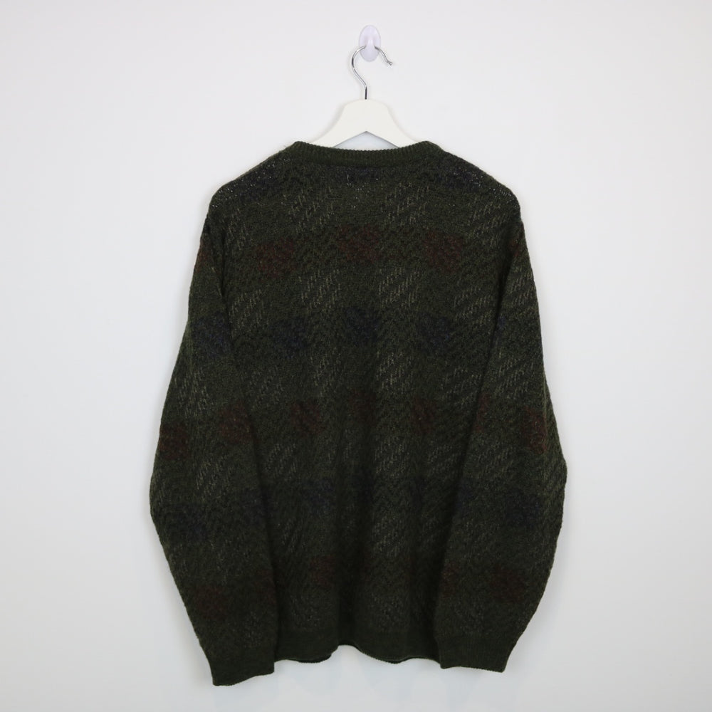 Vintage 90's Outline Patterned Knit Sweater - M-NEWLIFE Clothing