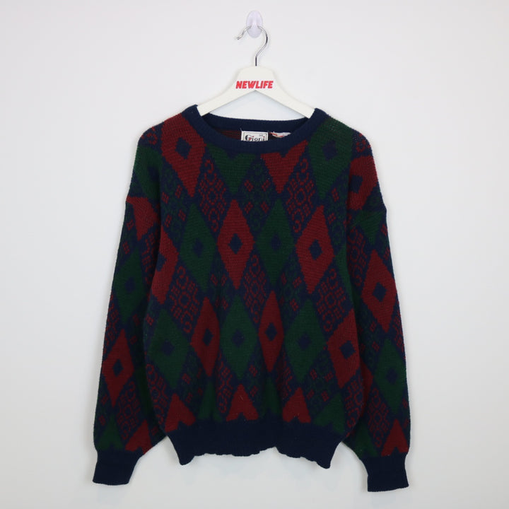 Vintage 80's Gioni Patterned Knit Sweater - M-NEWLIFE Clothing