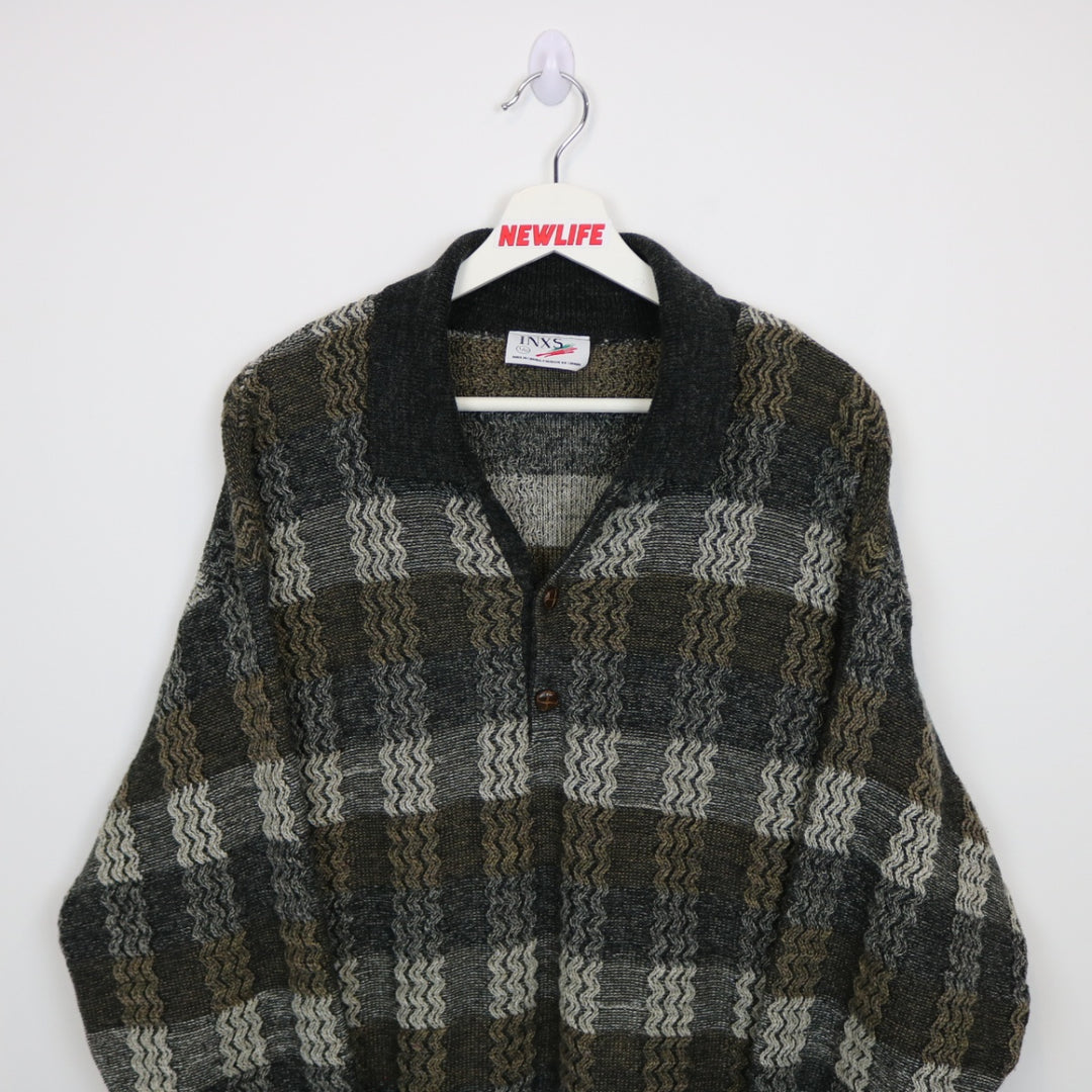 Vintage 90's Textured Collared Knit Sweater - M-NEWLIFE Clothing