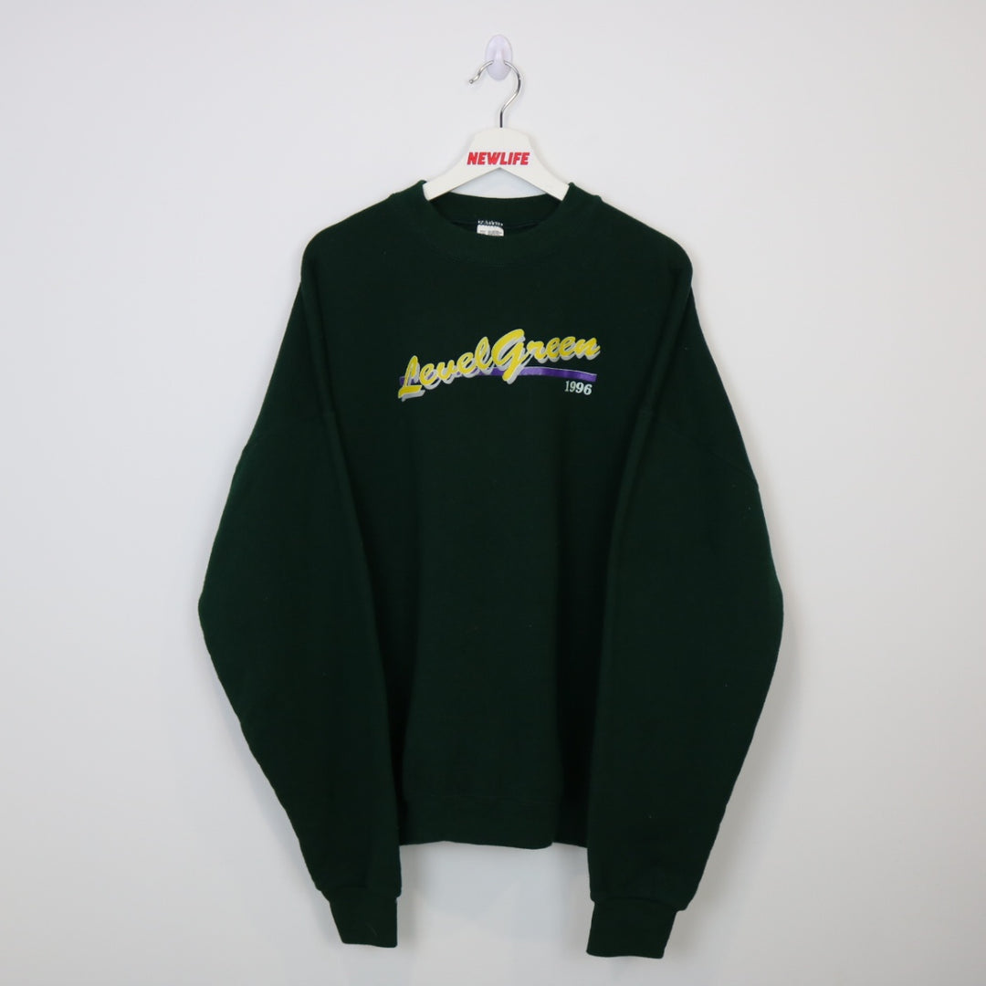 Vintage 1996 Level Green Crewneck - XXL-NEWLIFE Clothing