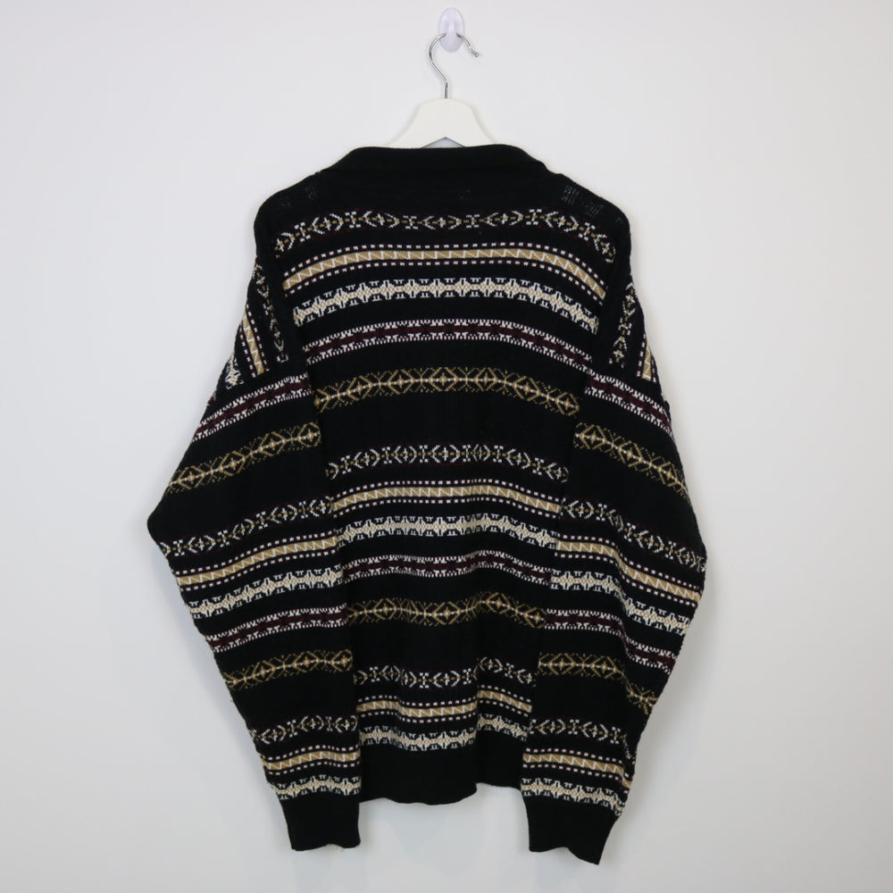 Vintage 90's Striped Collared Knit Sweater - M-NEWLIFE Clothing