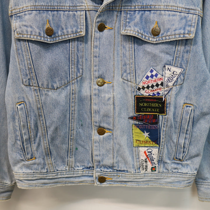 Vintage 90's Northern Climate Patch Denim Jacket - S-NEWLIFE Clothing