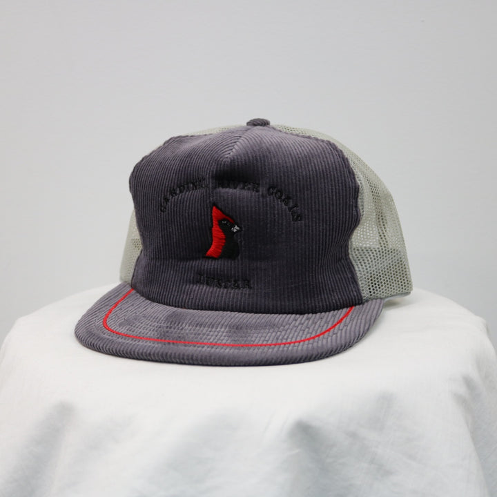 Vintage 80's Cardinal River Coals Corduroy Trucker Hat - OS-NEWLIFE Clothing