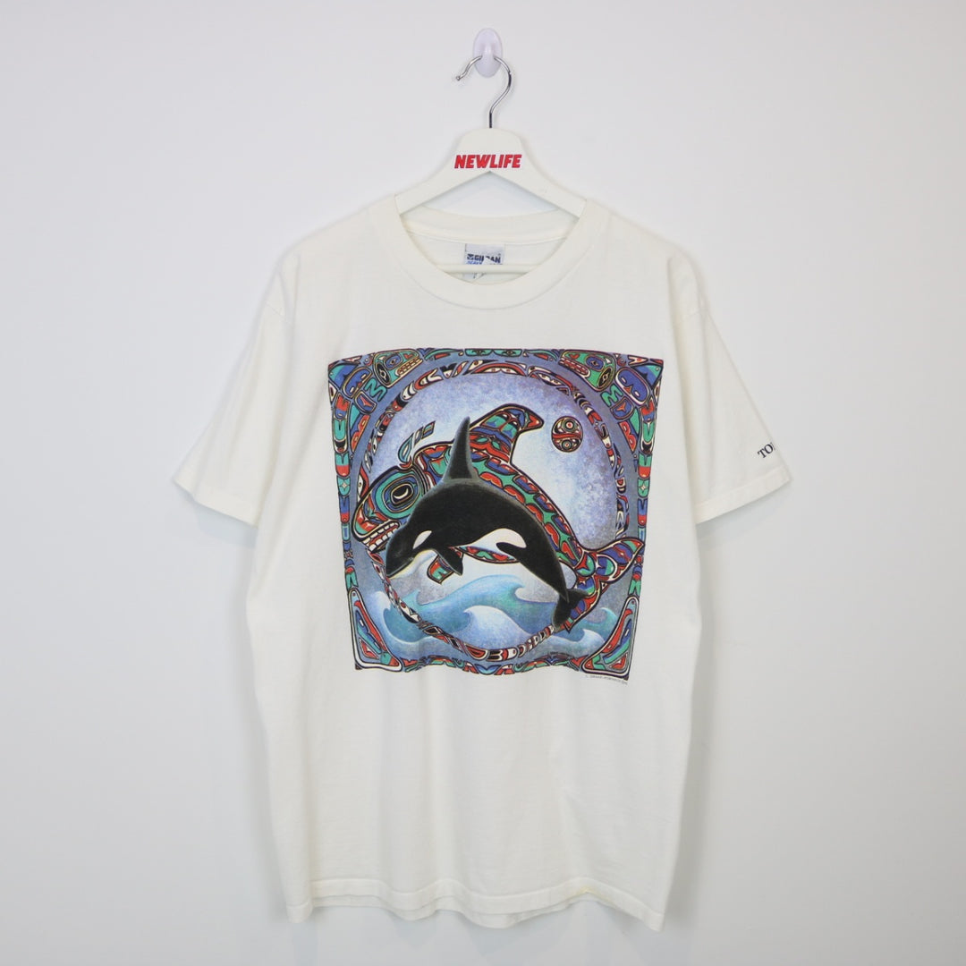 Vintage 1993 Orca Killer Whale Nature Tee - L-NEWLIFE Clothing