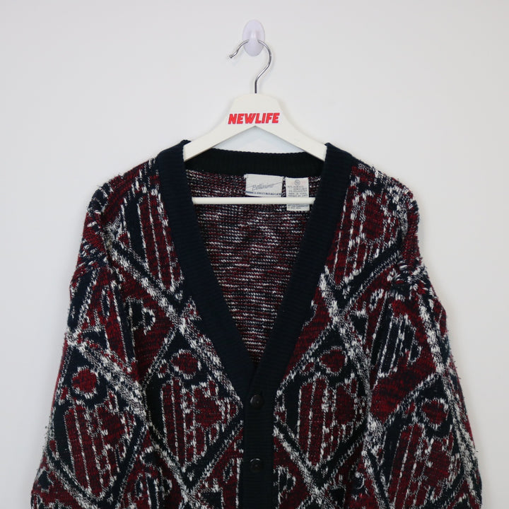 Vintage 80's Bellissino Patterned Knit Cardigan - M-NEWLIFE Clothing