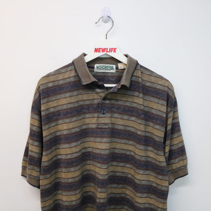 Vintage 90's Wind River Striped Polo Shirt - M/L-NEWLIFE Clothing