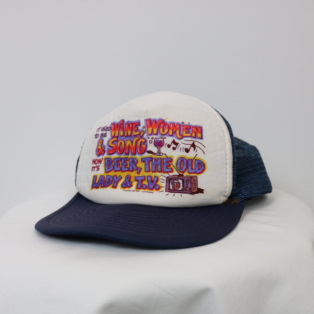 Vintage 1988 Wine, Women & Song Trucker Hat - OS-NEWLIFE Clothing