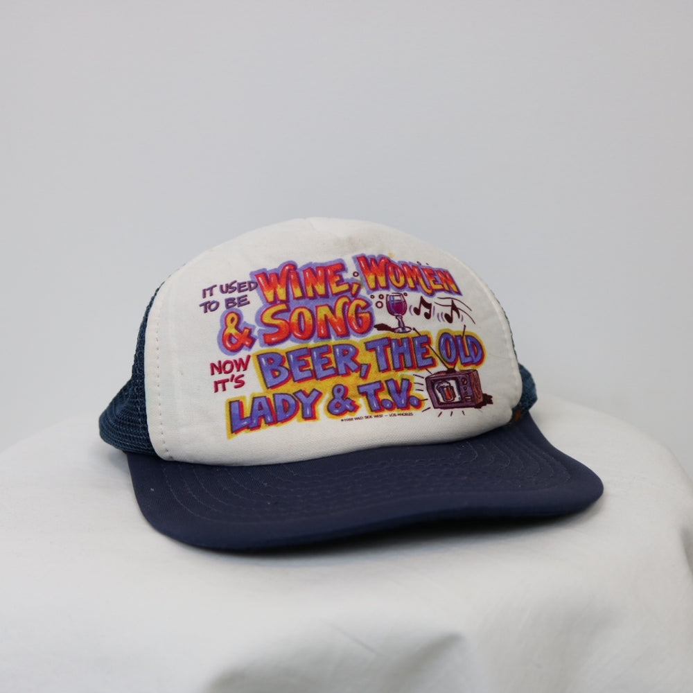 Vintage 1988 Wine, Women & Song Trucker Hat - OS-NEWLIFE Clothing