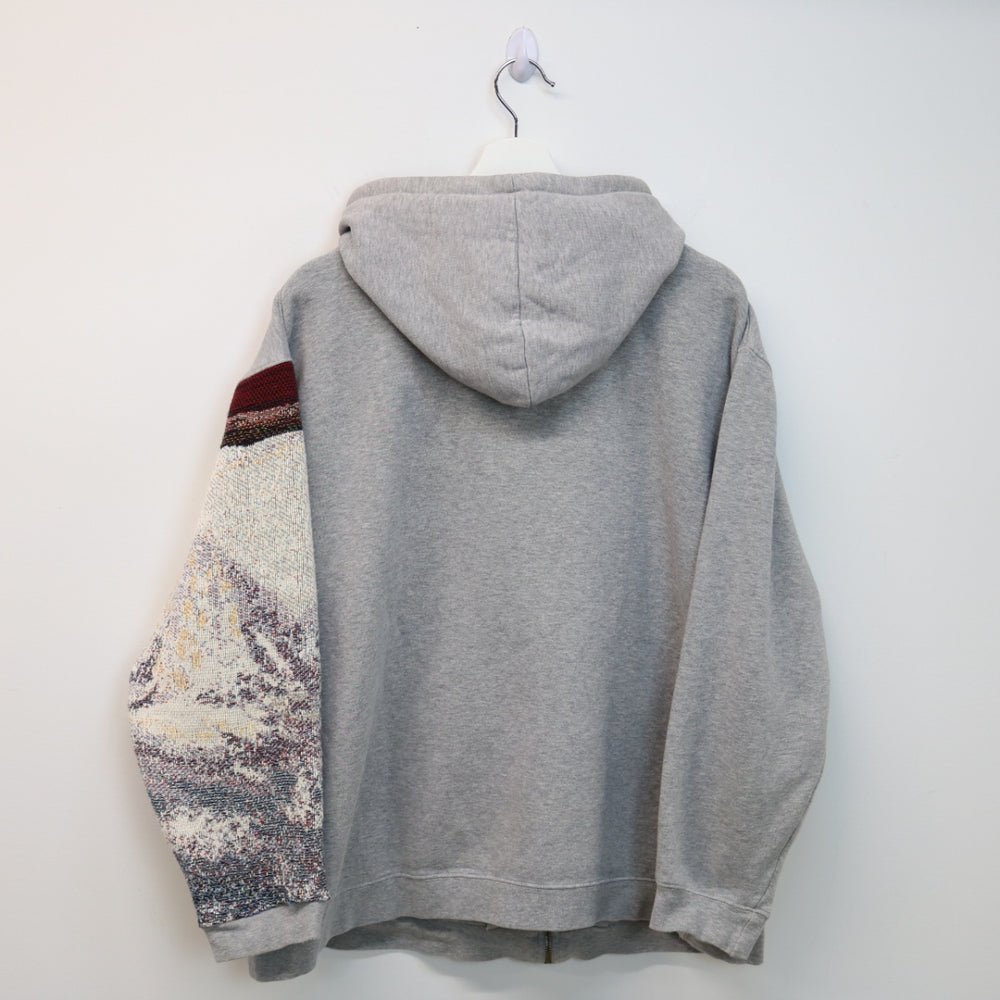 Reworked Vintage Mountain Nature Tapestry Zip Up Hoodie - L-NEWLIFE Clothing