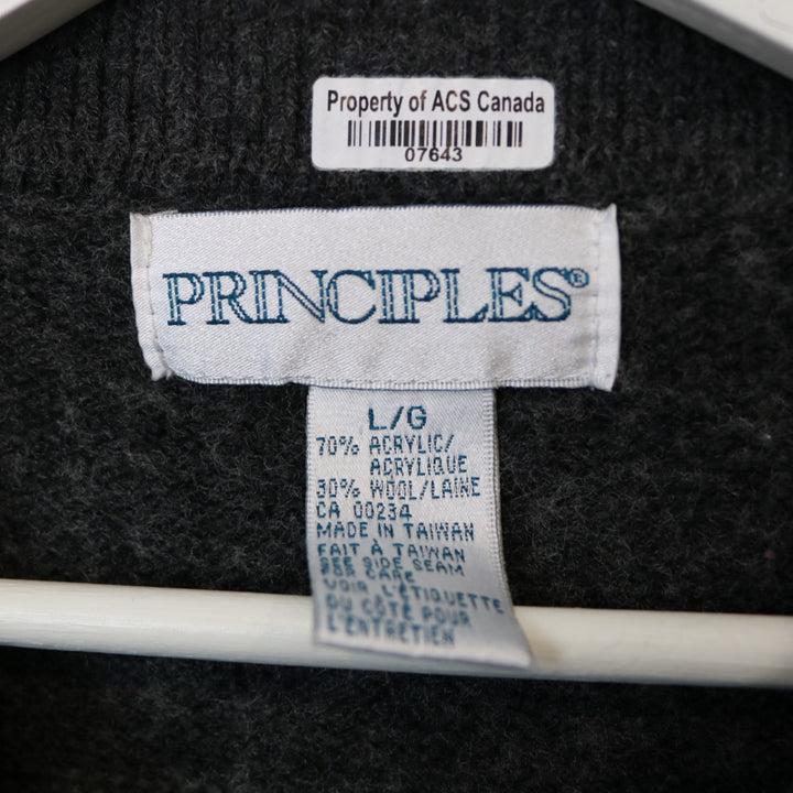 Vintage 90's Principles Striped Knit Jacket - M-NEWLIFE Clothing