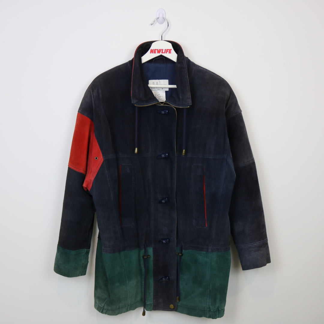 Vintage 90's Color Blocked Suede Leather Jacket - M-NEWLIFE Clothing