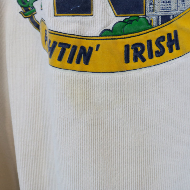 Vintage 90's Notre Dame Fightin' Irish Corduroy Crewneck - XL-NEWLIFE Clothing