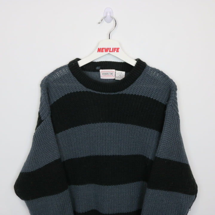Vintage 90's Persepctive Striped Knit Sweater - S-NEWLIFE Clothing
