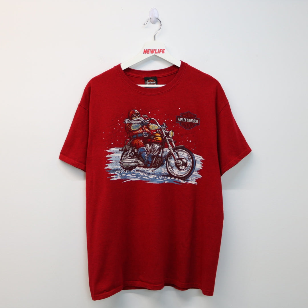 Harley Davidson Santa Edmonton Tee - L-NEWLIFE Clothing