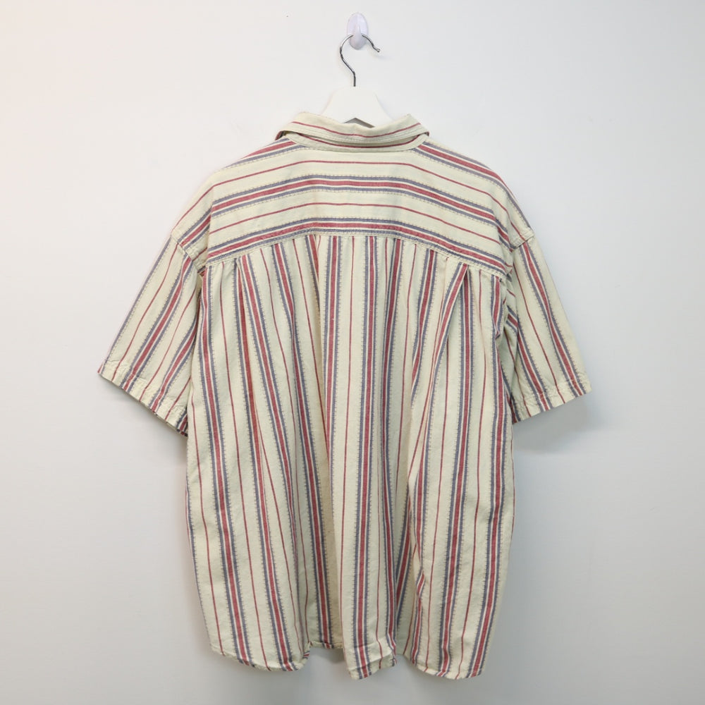 Vintage 90's Striped Short Sleeve Button Up - XXL/3XL-NEWLIFE Clothing