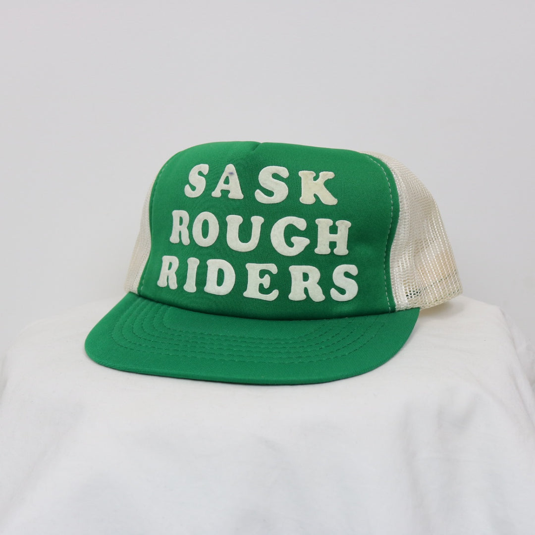 Vintage 80's Sask Roughriders Trucker Hat - OS-NEWLIFE Clothing