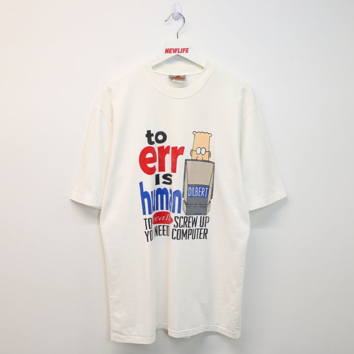 Vintage 90's To Err Is Human Dilbert Tee - L-NEWLIFE Clothing