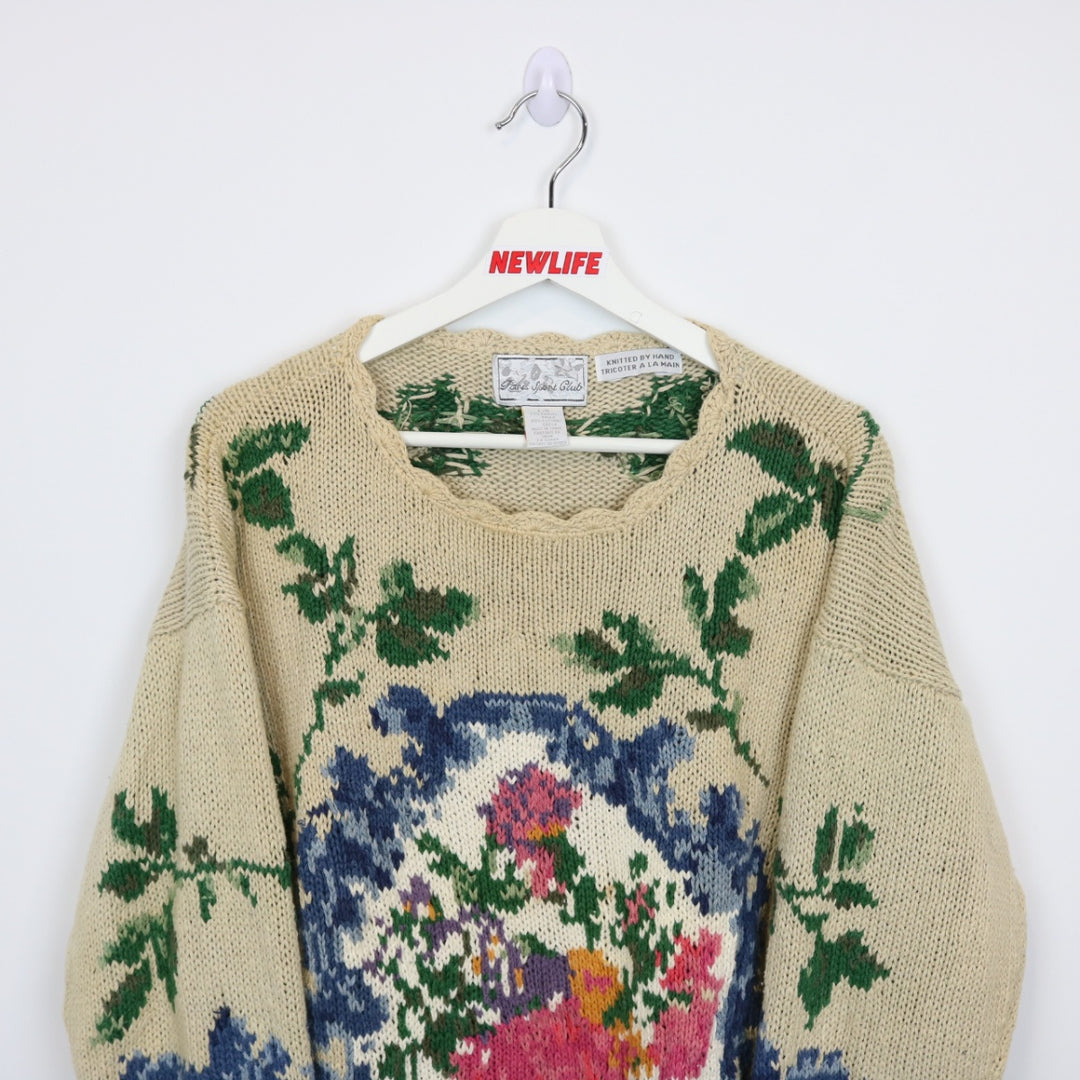 Vintage 90's Paris Sport Club Nature Knit Sweater - M-NEWLIFE Clothing