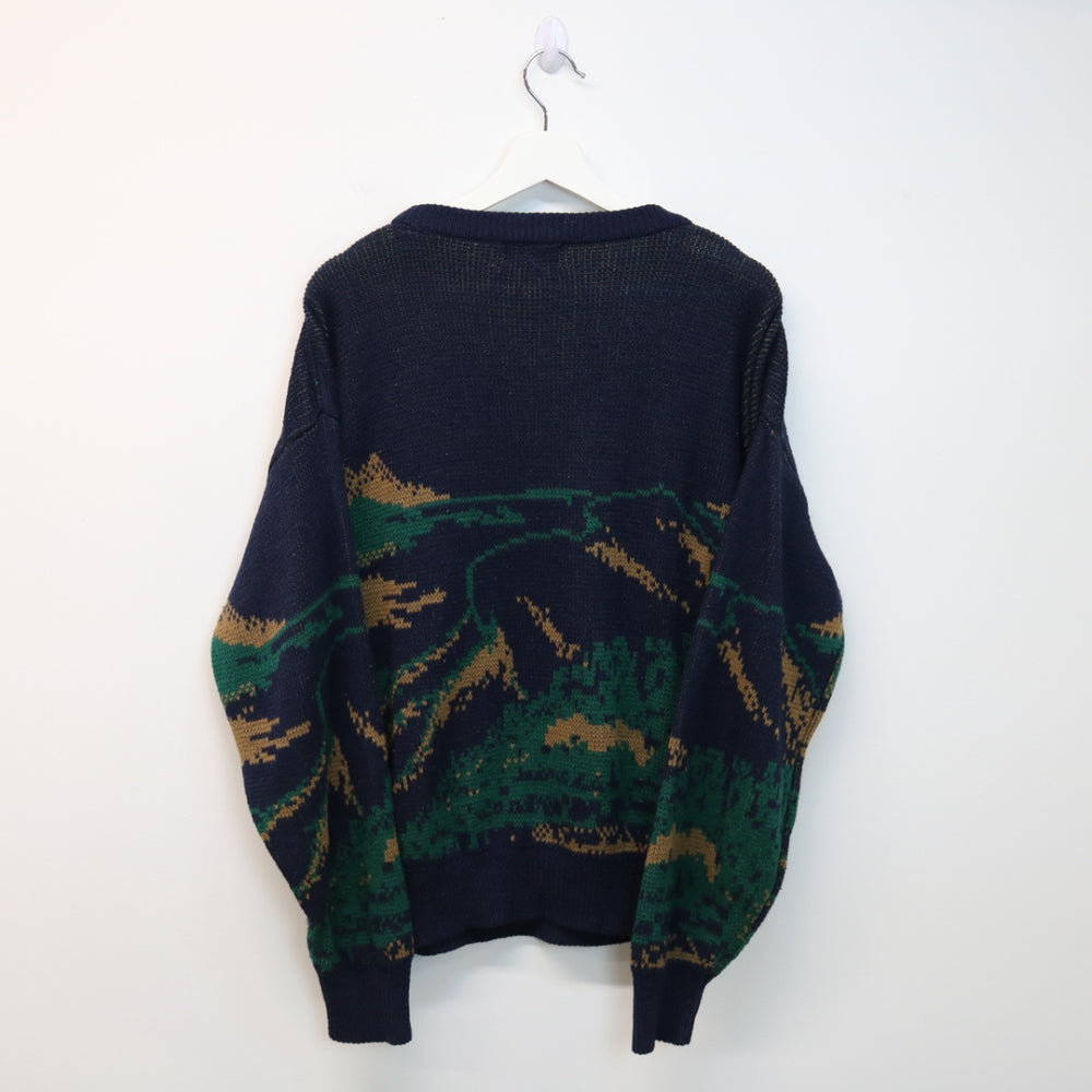 Vintage 90's Hiking Nature Knit Sweater - M-NEWLIFE Clothing