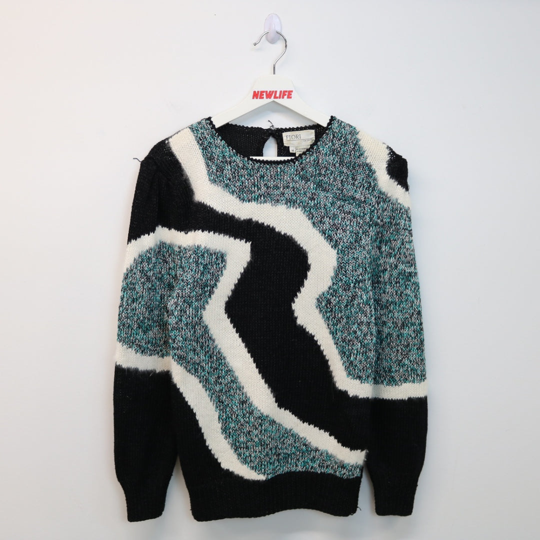 Vintage Fiori Patterned Knit Sweater - S-NEWLIFE Clothing
