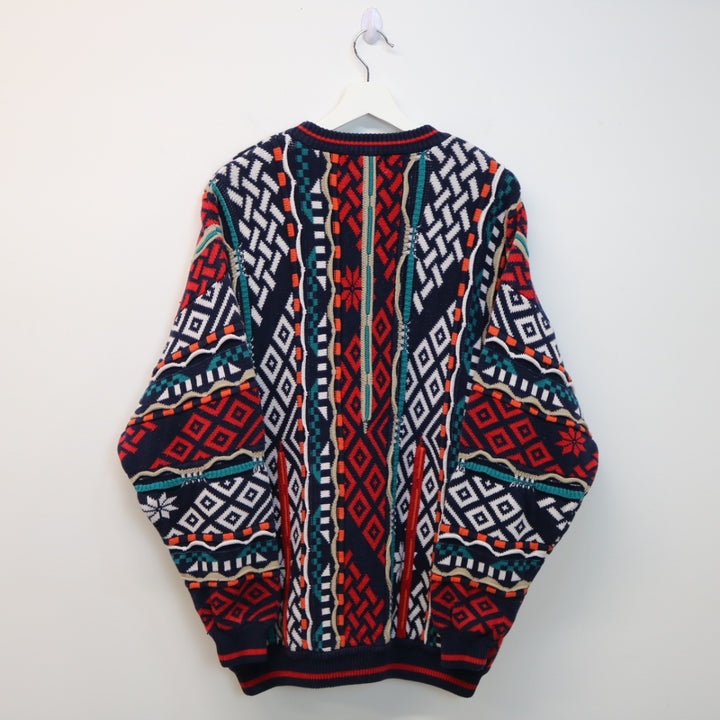 Vintage 90's Textured Coogi Style Knit Sweater - M/L-NEWLIFE Clothing