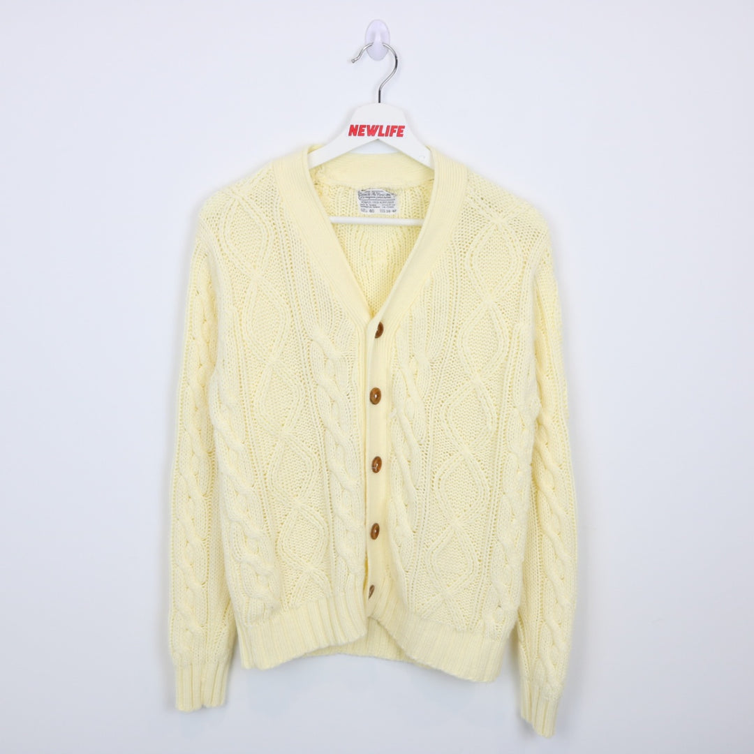 Vintage 70's Sears Cable Knit Cardigan - S-NEWLIFE Clothing