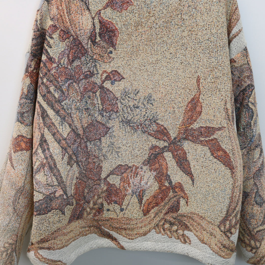 Reworked Vintage Bird Nature Tapestry Jacket - L-NEWLIFE Clothing