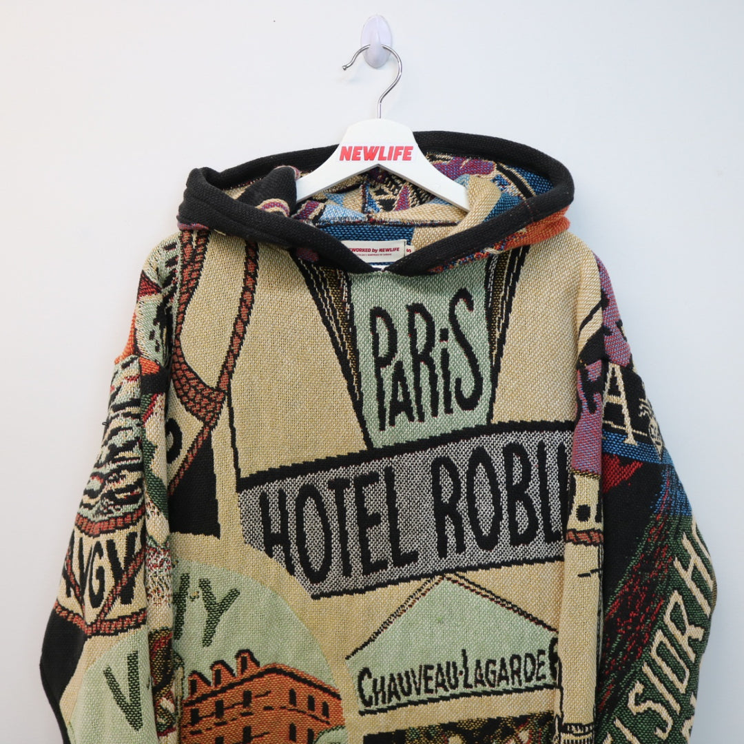 Reworked Vintage Hotel Robbin Paris Tapestry Hoodie - S-NEWLIFE Clothing