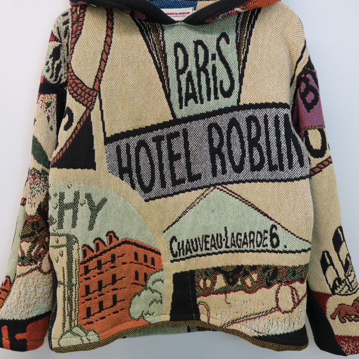 Reworked Vintage Hotel Robbin Paris Tapestry Hoodie - S-NEWLIFE Clothing