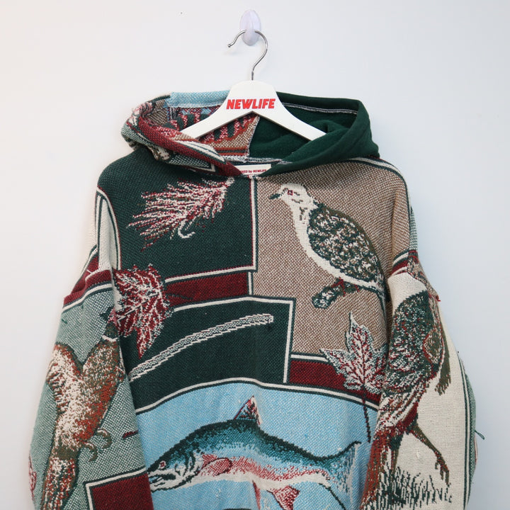 Reworked Vintage Nature Hunting Tapestry Hoodie - M-NEWLIFE Clothing