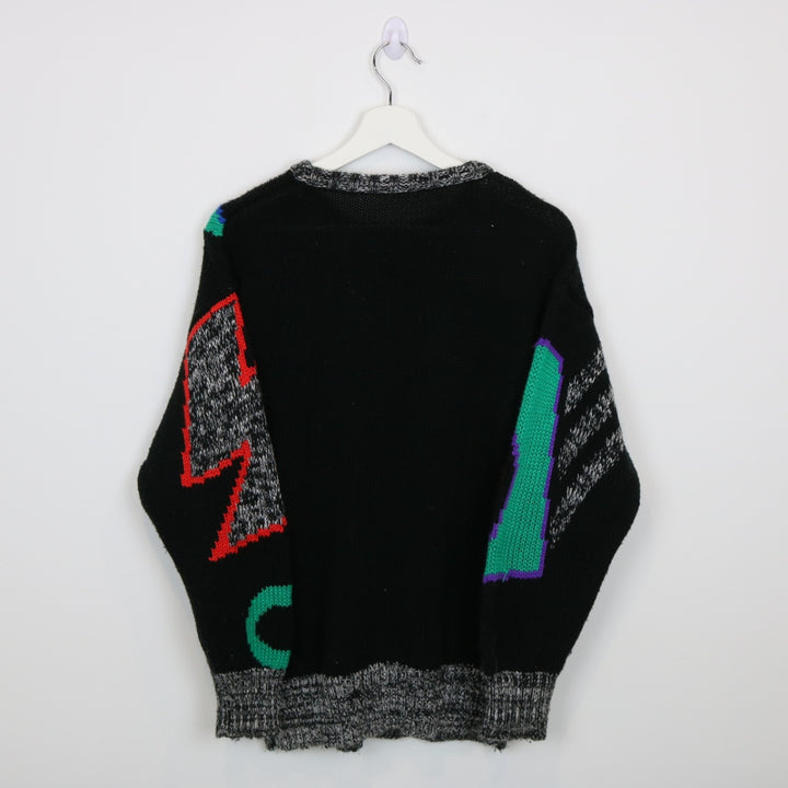 Vintage 80's Abstract Patterned Knit Sweater - M-NEWLIFE Clothing