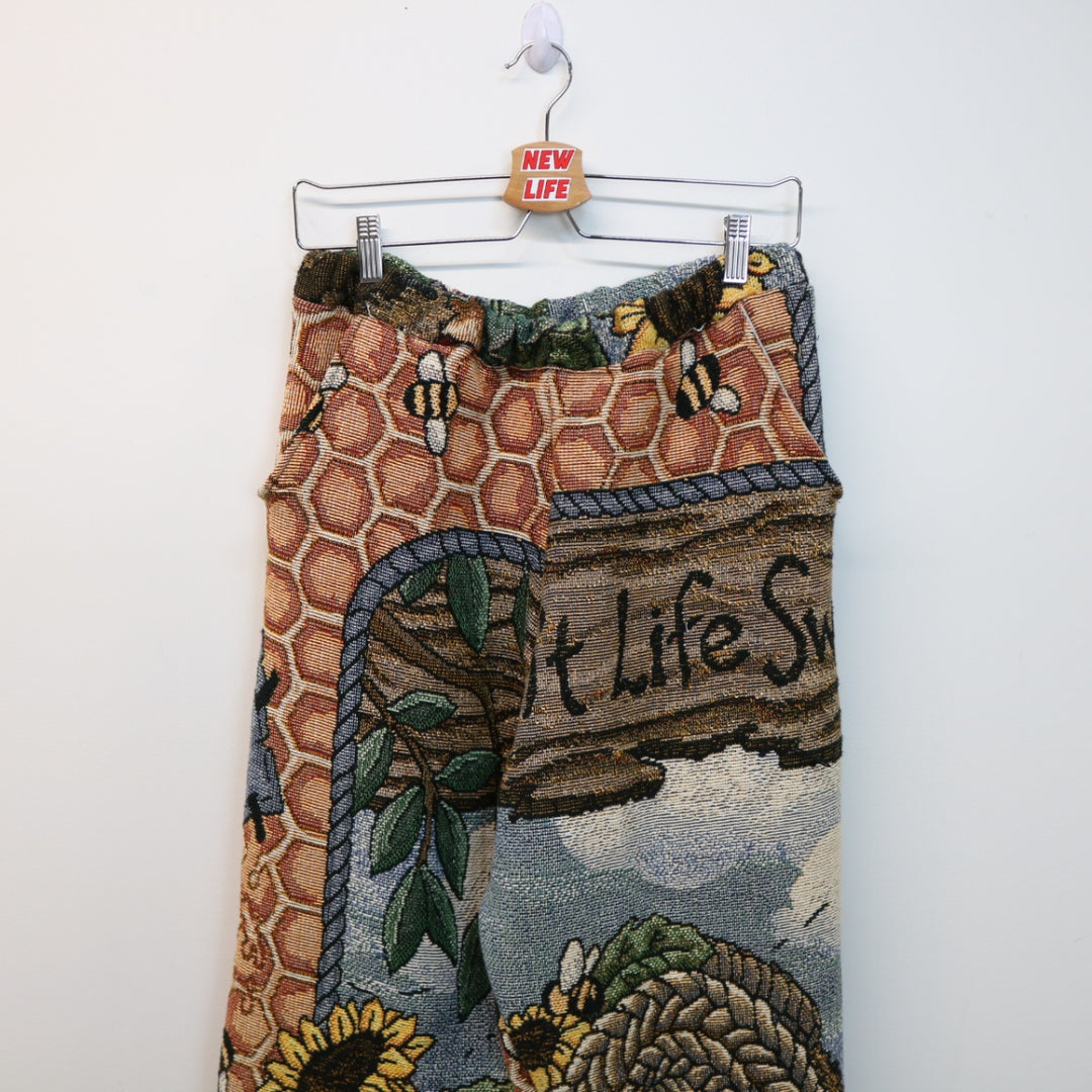 Reworked Vintage Boyd's Bear Sunflower Tapestry Pants - M-NEWLIFE Clothing