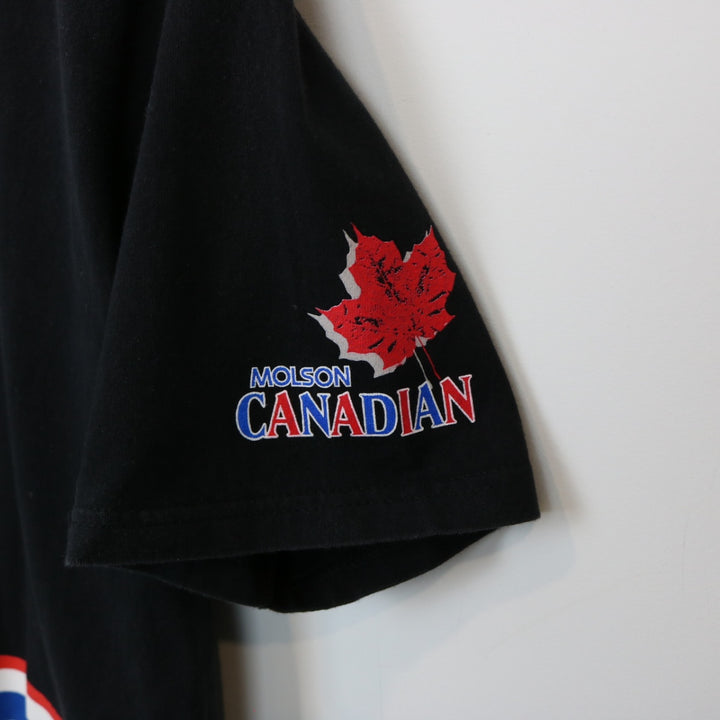 Vintage 90's Edmonton Oilers Molson Canadian Tee - L-NEWLIFE Clothing