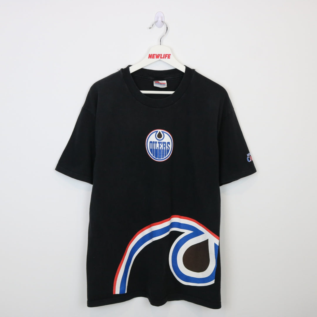 Vintage 90's Edmonton Oilers Molson Canadian Tee - L-NEWLIFE Clothing