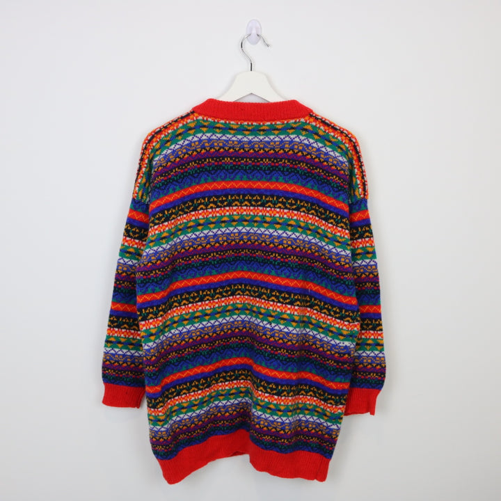 Vintage 80's Target Patterned Knit Cardigan - M-NEWLIFE Clothing