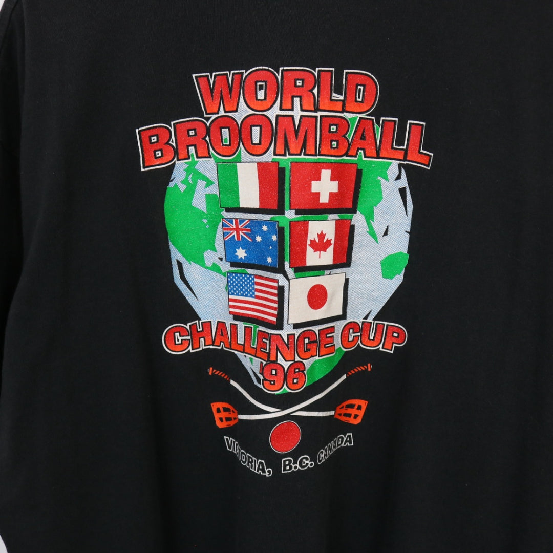 Vintage 1996 World Broomball Cup Polo Shirt - XL-NEWLIFE Clothing