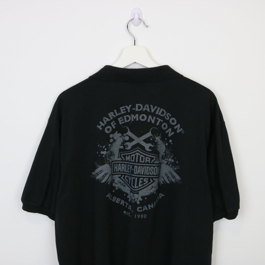 Vintage 00's Harley Davidson Skull Polo Shirt - XL-NEWLIFE Clothing