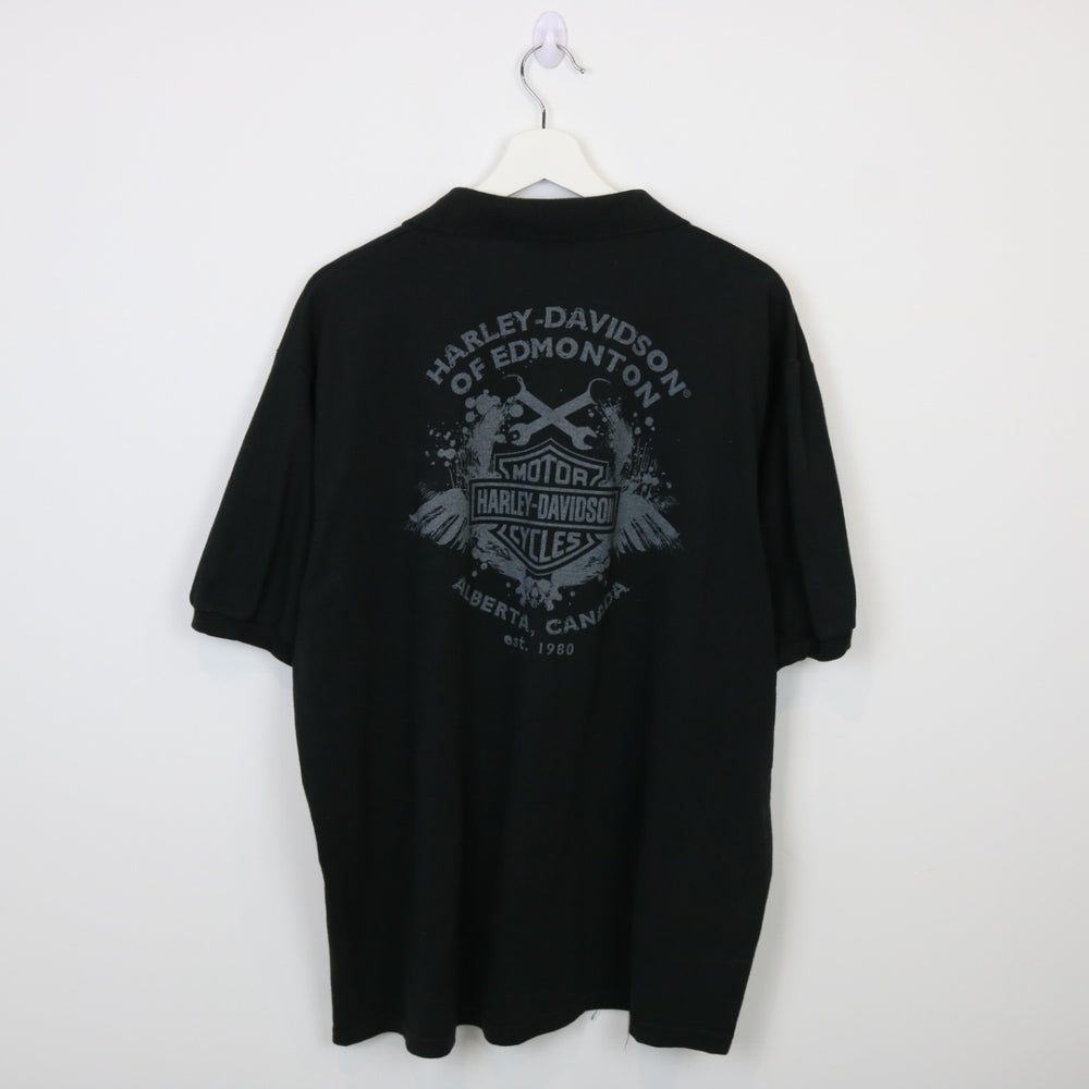Vintage 00's Harley Davidson Skull Polo Shirt - XL-NEWLIFE Clothing