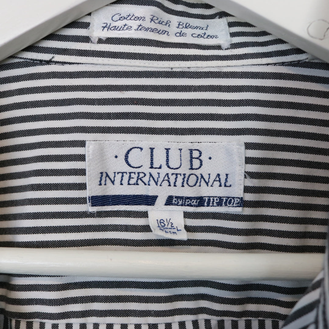 Vintage 80's Club International Striped Button Up - L/XL-NEWLIFE Clothing