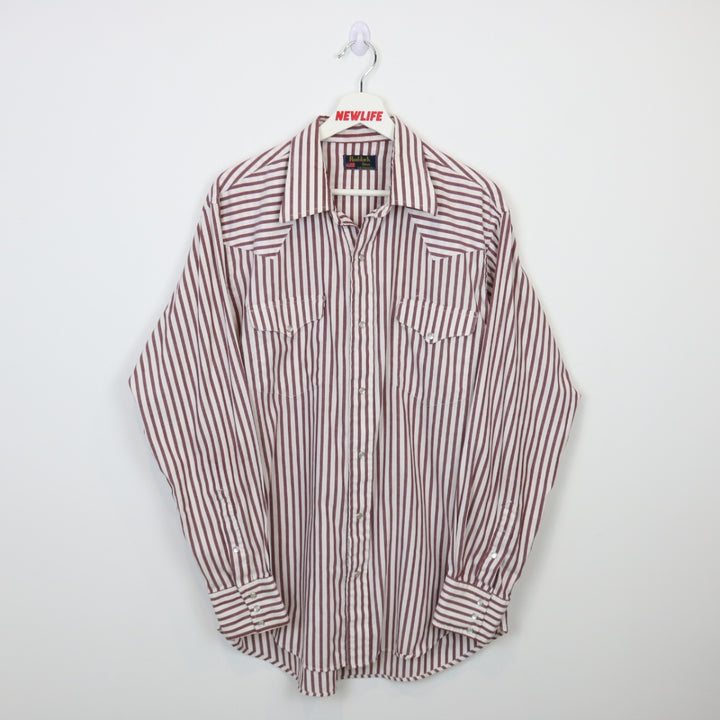 Vintage 80's Ruddock Striped Button Up - L-NEWLIFE Clothing