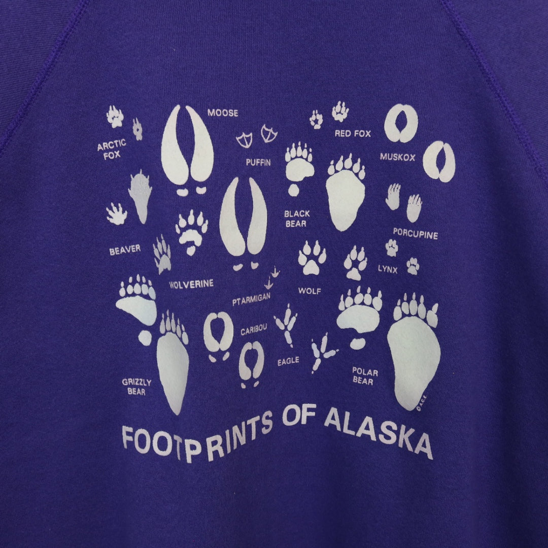 Vintage 90's Footprints of Alaska Nature Crewneck - M-NEWLIFE Clothing