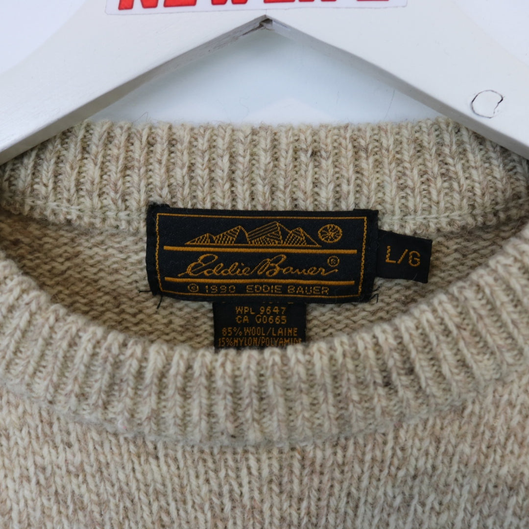 Vintage 80's Eddie Bauer Flower Wool Knit Sweater - M-NEWLIFE Clothing
