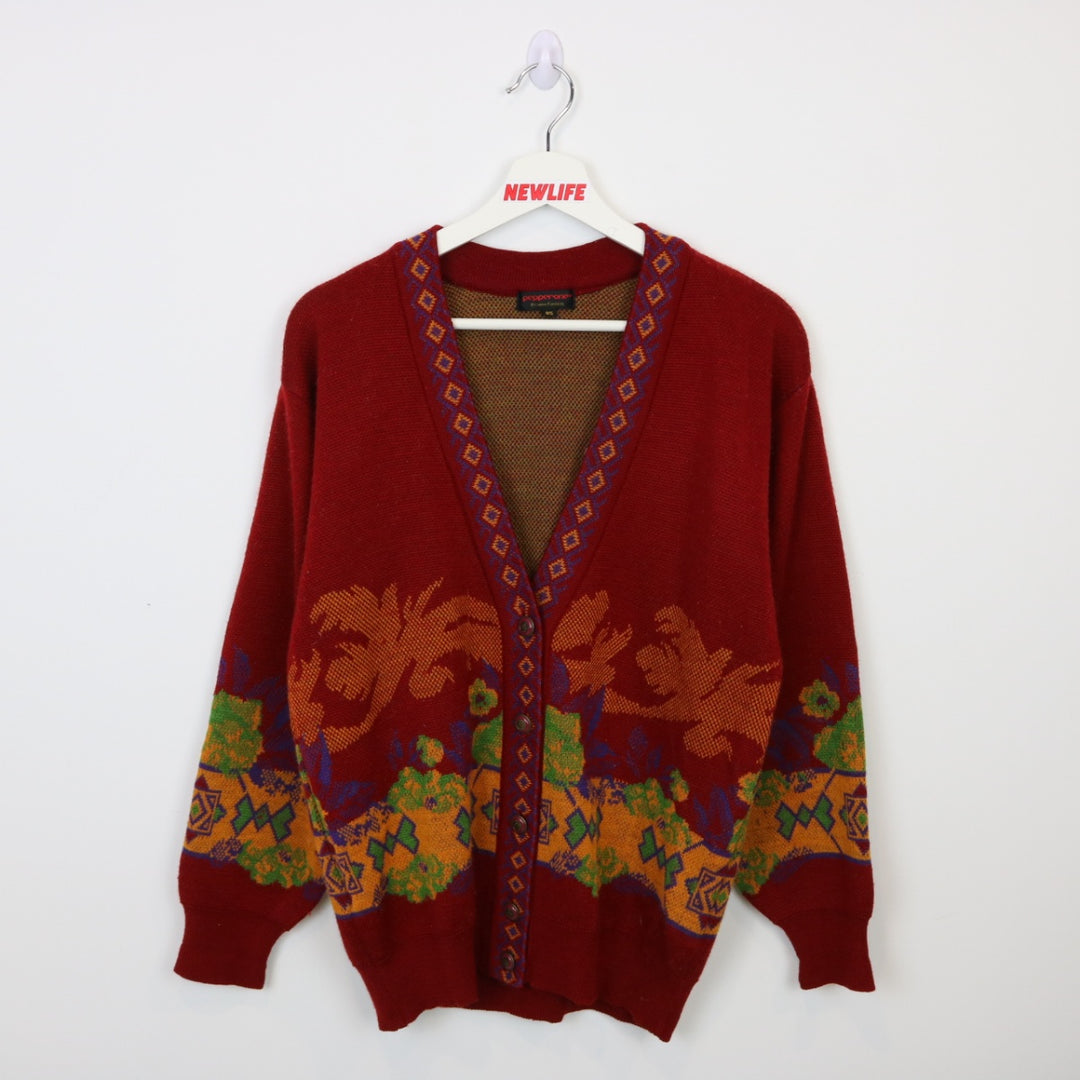 Vintage 80's Pepperone Patterned Knit Cardigan - S-NEWLIFE Clothing