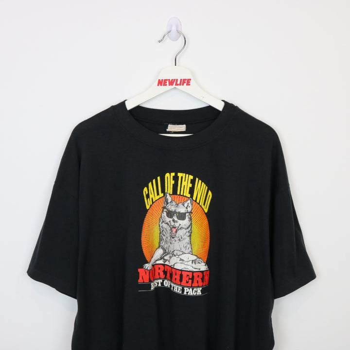 Vintage 90's Call of the Wild Wolf Tee - XXL-NEWLIFE Clothing