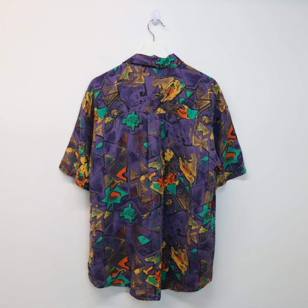 Vintage 90's Abstract Patterned Silk Button Up - M-NEWLIFE Clothing